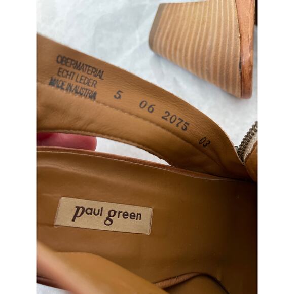 Paul Green Cayenne Peep Toe 3.5 Heel Brown Leather Bootie Women's Size 7.5 (UK5) - Picture 9 of 10